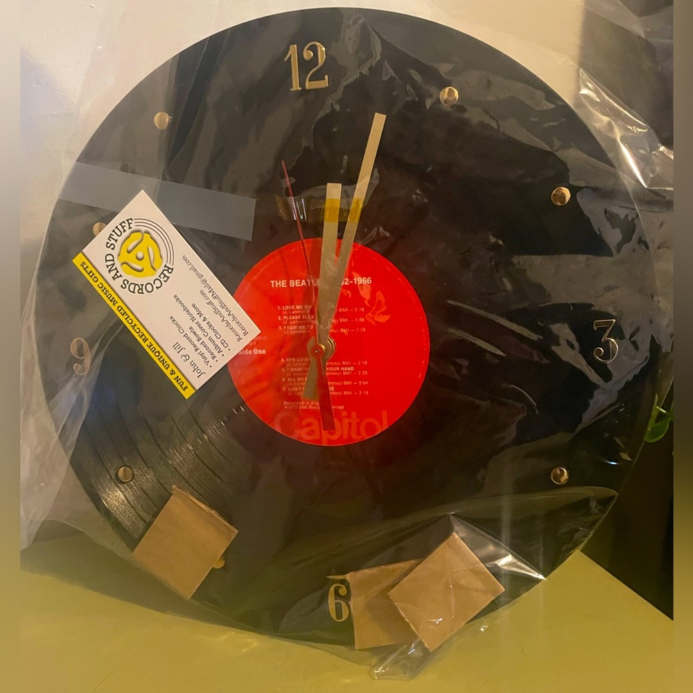 The Beatles 1962-1966 Vinyl Record Battery Operated Clock